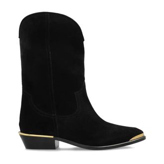 Isabel Marant Suede Cowboy Boots with Metal Accents - female - Isabel Marant - Cowboy & Biker Boots - Black - 5 UK - Shoes