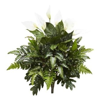 Nearly Natural 27-in Mixed Spathiphyllum Artificial Plant in Green at Nordstrom