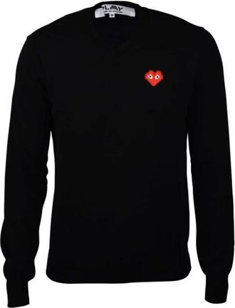 Comme Des Gar&ccedil;ons Invader V-neck Trui - Heren - V-hals truien - Zwart - M - Wol - Truien & Vesten