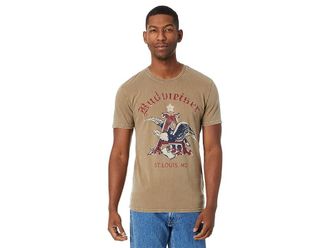 Lucky Brand Budweiser A T-Shirts Mens T Shirt Lead Grey : SM, Cotton