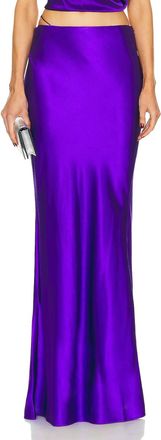 SER.O.YA Silvana Silk Maxi Skirt In Violet Indigo