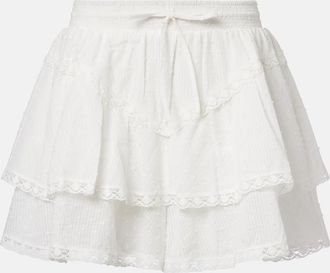 Poupette St Barth Shorts Thia in cotone con ricamo