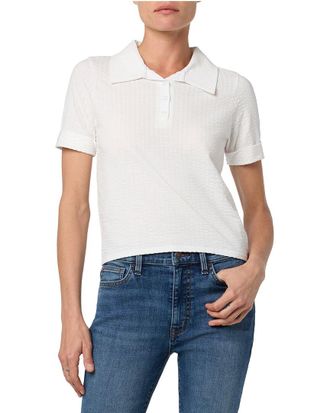 Hudson Linen-Blend Crop Polo