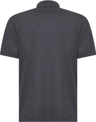 Ermenegildo Zegna Mens Piqu&eacute; Polo Shirt Grey Cotton-Silk T-shirts And Polos