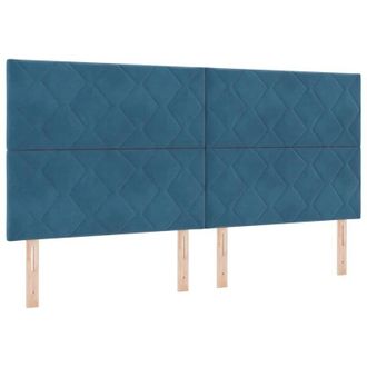 vidaXL Cama Tipo Box Spring Azul Oscuro 200 X 200 Cm Terciopelo Vidaxl