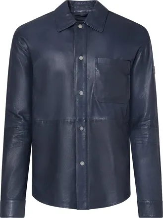 Peuterey Oriental Blue Leather Jacket