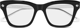 Alexander McQueen Eyewear Occhiali squadrati - BLACK-SILVER-TRANSPARENT