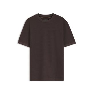 BOSS Cotton T-shirt with two-tone piqu&eacute; structure
