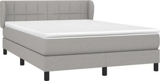 vidaXL Vidaxl - Cama Box Spring Con Colch&oacute;n Tela Gris Claro 140x190 Cm
