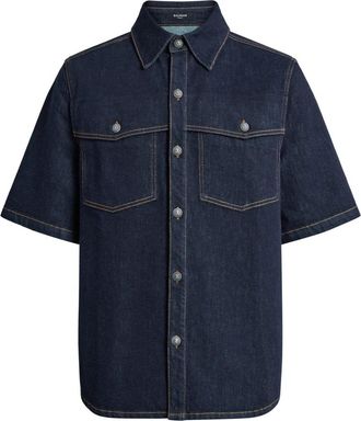 Balmain Denim Overshirt - Heren - Spijkeroverhemden - Blauw - M - Denim - Overhemden