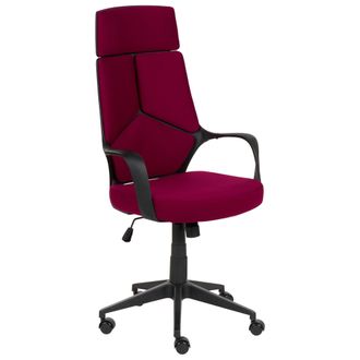 Beliani Silla De Oficina De Tela Giratoria Con Altura Ajustable Reclinable Espuma Moldeada Por Inyecci&oacute;n Borgo&ntilde;a Delight