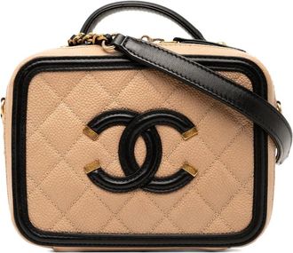 Chanel 2016-2017 Small Caviar CC Filigree Vanity Case satchel - Bruin