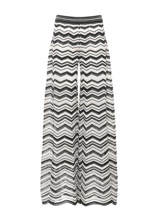 D.exterior Black Lurex Geometric Straight-Leg Pants