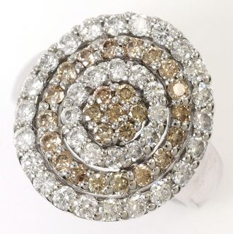 C&A Brown White Gold White Gold (18K) Band Ring (Pre-Owned)