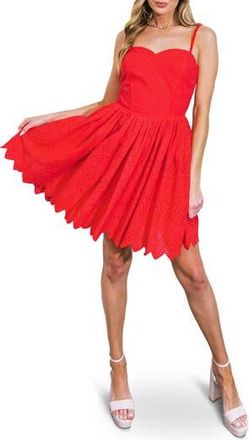 Flying Tomato Eyelet Minidress in Red at Nordstrom Rack, Size Medium