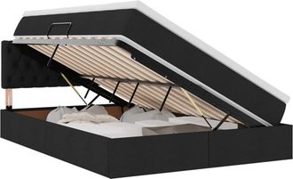 vidaXL Storage Bed with Mattress Black 140 x 190 cm Engineered Wood vidaXL