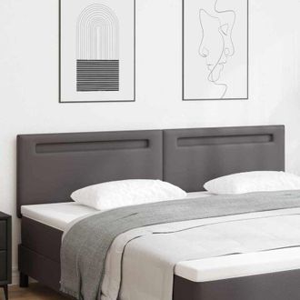 vidaXL Cabecero Montaje En La Pared Con Cabecera Gris 200 Cm Pvc Vidaxl