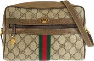Gucci Pre-owned GG Supreme Canvas Schoudertas - Dames - Vintage Schoudertas - Beige - ONE Size - Leer - Vintage