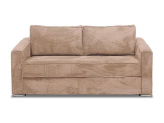 VENTE-UNIQUE.COM Sof&aacute; cama terciopelo 4 plazas topo 215x223cm