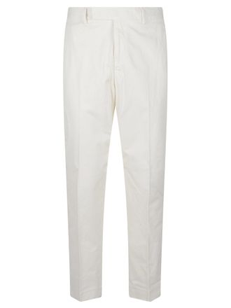 Pantaloni Torino White Rebel Straight Leg Stretch Cotton Formal Pants