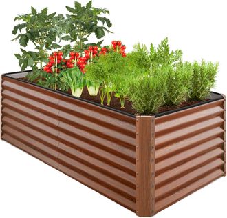 Best Choice Products 6x3x2ft Outdoor Metal Raised Garden Bed, Planter Box for Vegetables, Flowers, Herbs