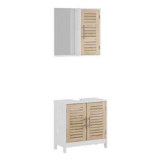 Vicco Conjunto De Muebles De Ba&ntilde;o Looma, Blanco/roble, 2 Piezas, Vicco