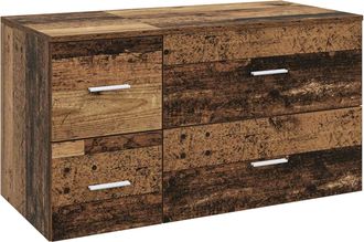 vidaXL Juego De Muebles De Ba&ntilde;o 2 Uds. Madera Envejecida Vidaxl