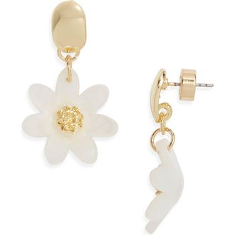 Nordstrom Petal Drop Earrings in White- Gold at Nordstrom