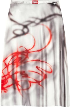 Diesel Gonna midi O-Rchid-S1 con stampa - Grigio