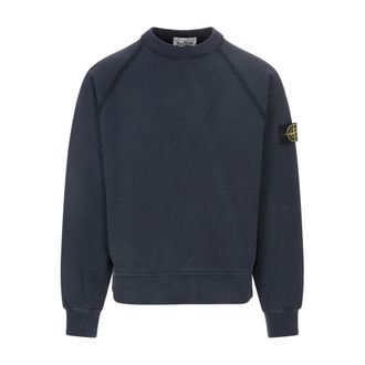 Stone Island Sweatshirts, male, Blue, Size: XL Cotton Sweatshirt