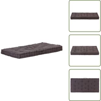 vidaXL The Living Store Cuscino per Pallet e Pavimento in Cotone 120x80x10 cm Antracite - Cuscino per pavimento