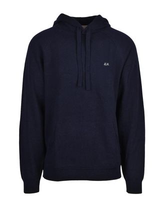 Sun 68 Multicolor Merino Wool-Blend Hooded Knit Sweater