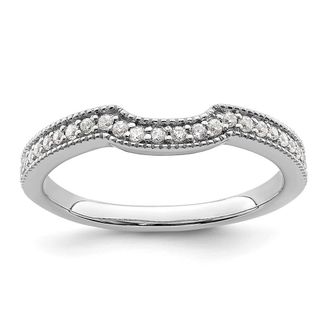 Diamond2Deal 14k White Gold Lab Grown Diamond Wedding Band Ring 1/5Ct Clarity- VS Color- G-H