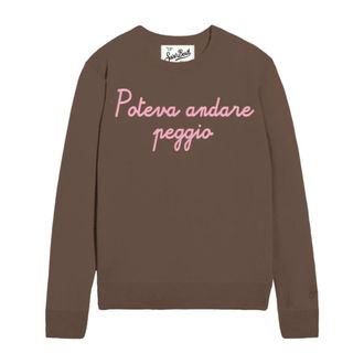 MC2 Saint Barth New Queen Sweatshirt - Dames - Ronde hals truien - Bruin - L - Truien & Vesten