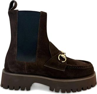 Gucci Horsebit laarzen met plateauzool - Bruin