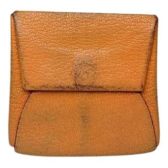 Herm&egrave;s Pre-owned Leren Portemonnee - Dames - Vintage Accessoires - Oranje - ONE Size - Leer - Vintage