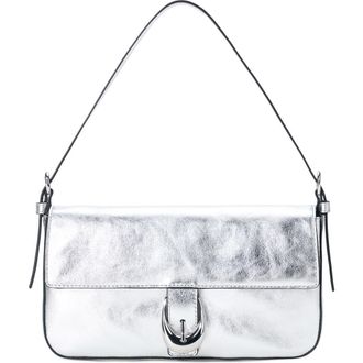 Staud Harlow Leather Shoulder Bag in Silver at Nordstrom