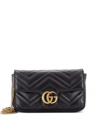 Gucci GG Marmont Wallet on Chain Matelasse Leather Mini crossbody bag - Black