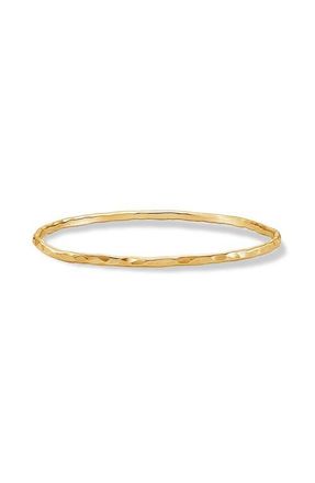 Dower & Hall 3mm Hammered Nomad Bangle in Yellow Gold Vermeil at Nordstrom, Size Medium