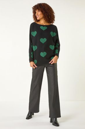 Roman Shimmer Heart Knit Jumper
