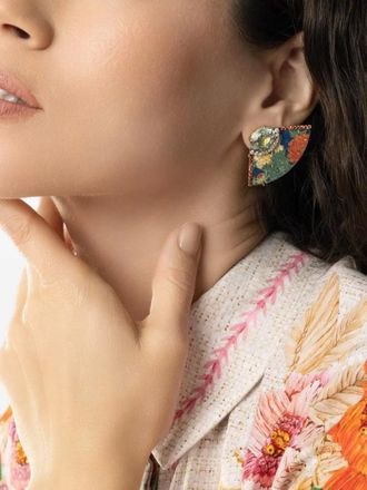 Silvia Furmanovich 18K yellow gold East West diamond earrings