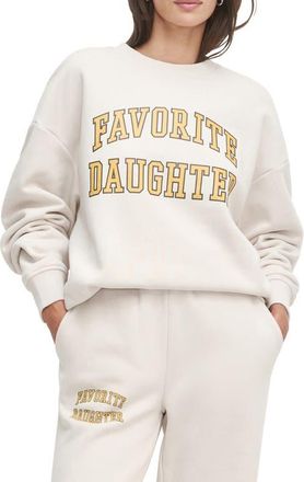 Favorite Daughter Collegiate Cotton Blend Sweatshirt in Stone/Dijon at Nordstrom, Size Xx-Large