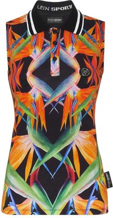 Plein Sport Polo Shirt SS - Dames - Sportshirts - Veelkleurig - S - Katoen - Fitness