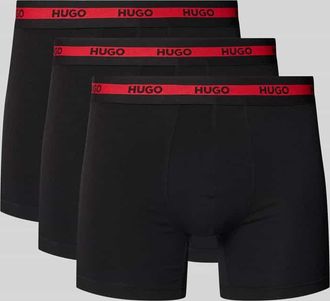 HUGO BOSS Boxershorts mit elastischem Logo-Bund im 3er-Pack in Black, Größe XXL