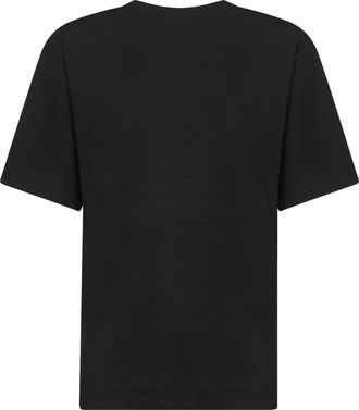 Dries Van Noten Mens Black Cotton Jersey Oversized T-Shirt T-Shirts And Polos