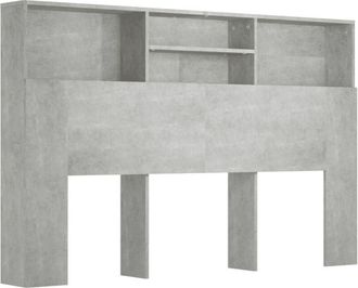 vidaXL Mueble cabecero gris hormigón 160x19x103,5 cm Vidaxl