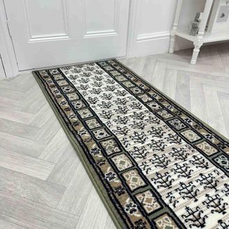 Runrug Hallway Carpet Runner Rug - Soft & Comfy, 9mm - Mayan in Green | Size: 70 cm x 330 cm