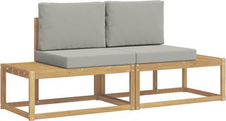 vidaXL Conjunto De Sof&aacute;s De Exterior 2 Uds. Blanco Y Gris Claro Vidaxl