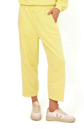Threads 4 Thought Chantel Mineral Wash Crop Wide Leg Pants in Lemonade at Nordstrom, Size Xx-Large