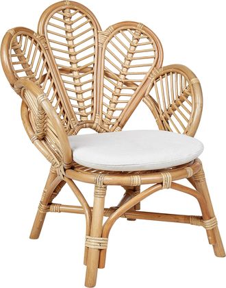 Beliani Silla Infantil Pavo Real De Rat&aacute;n Natural 70 Cm Boho Interior Florentine Ii